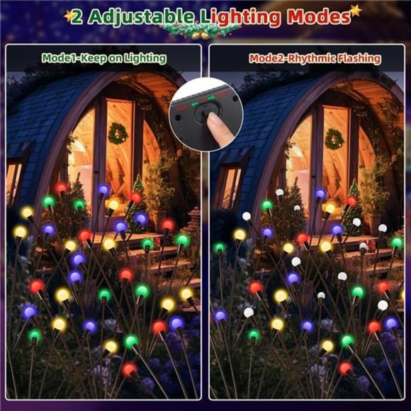 6Pack Solar Christmas Lights Outdoor Waterproof, 8LED Lights, Multicolor - Picture 4 of 6